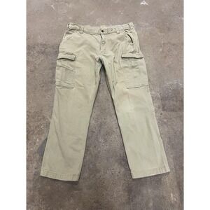 Carhartt Pants Mens 38x30 Beige Relaxed Fit Canvas Cargo Work Utility 103574